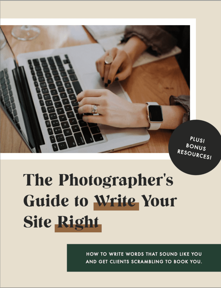 cover of available PDF the photographer's guide to write your site right